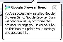Google Browser Sync - Installed