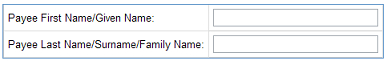 Payee name fields