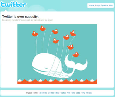 Image of Twitter with it is overloaded