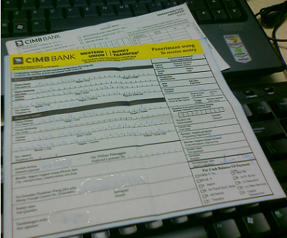 western union money order form